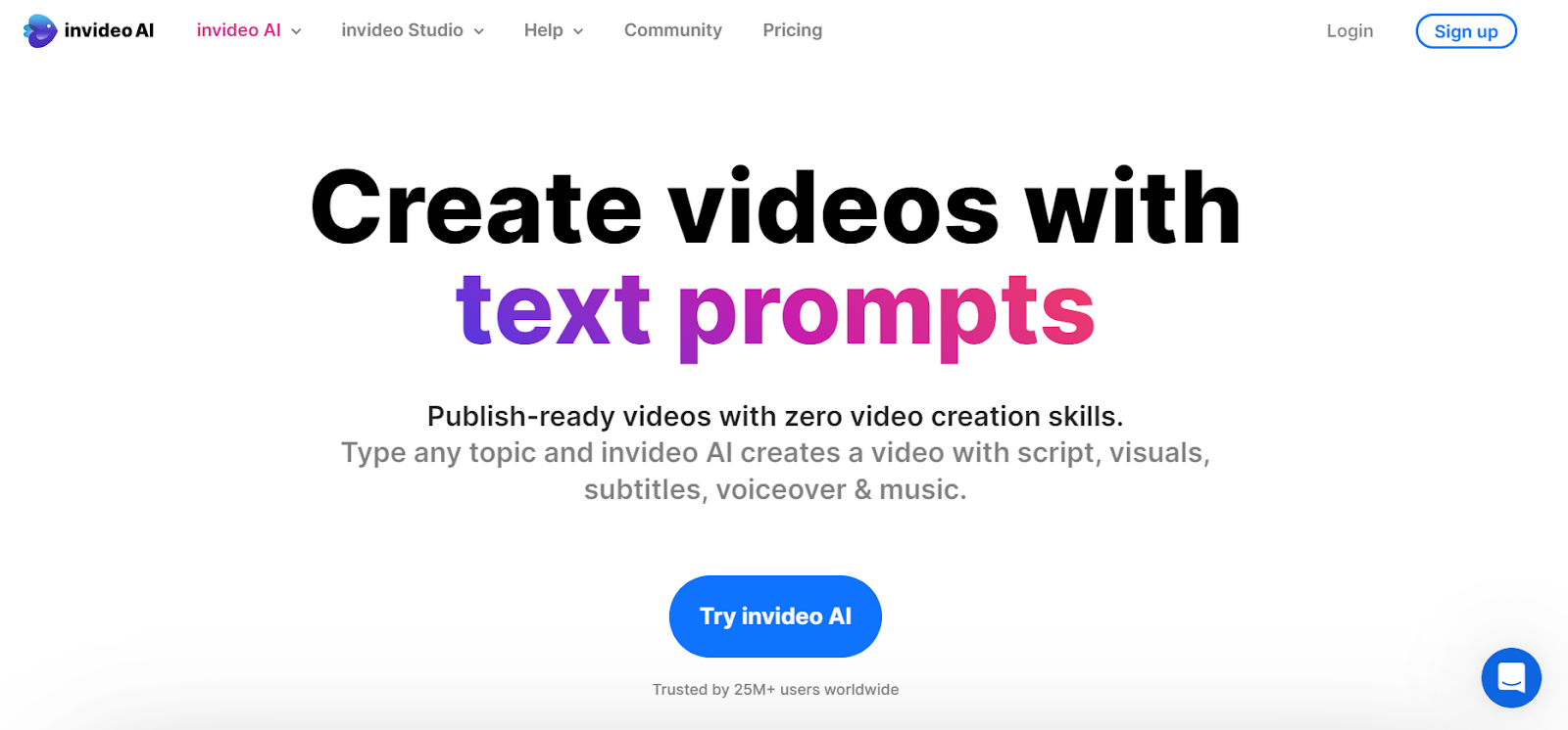 Create video with text prompts in InVideo